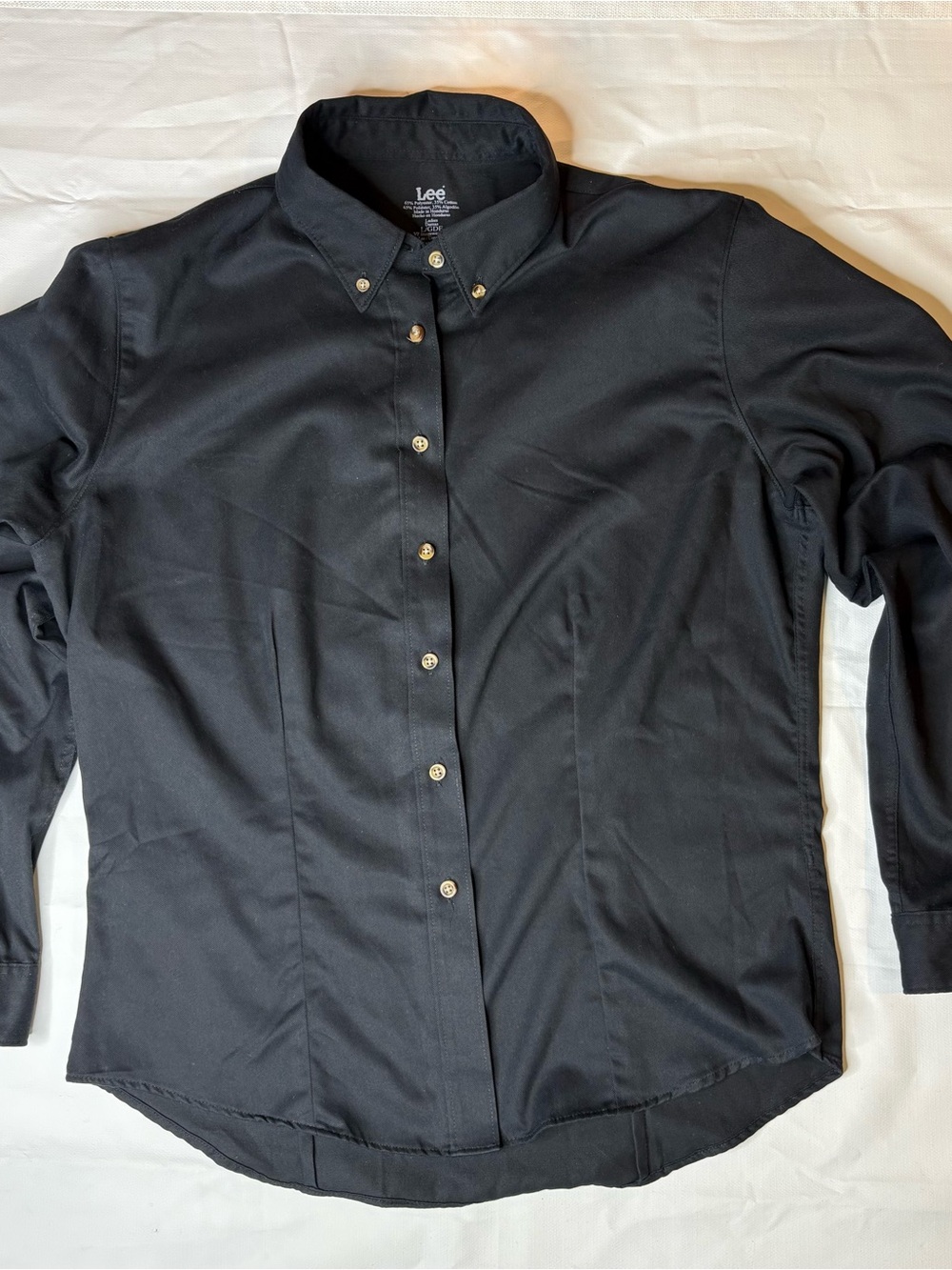 Lee women Black Button-Down Dress Shirt